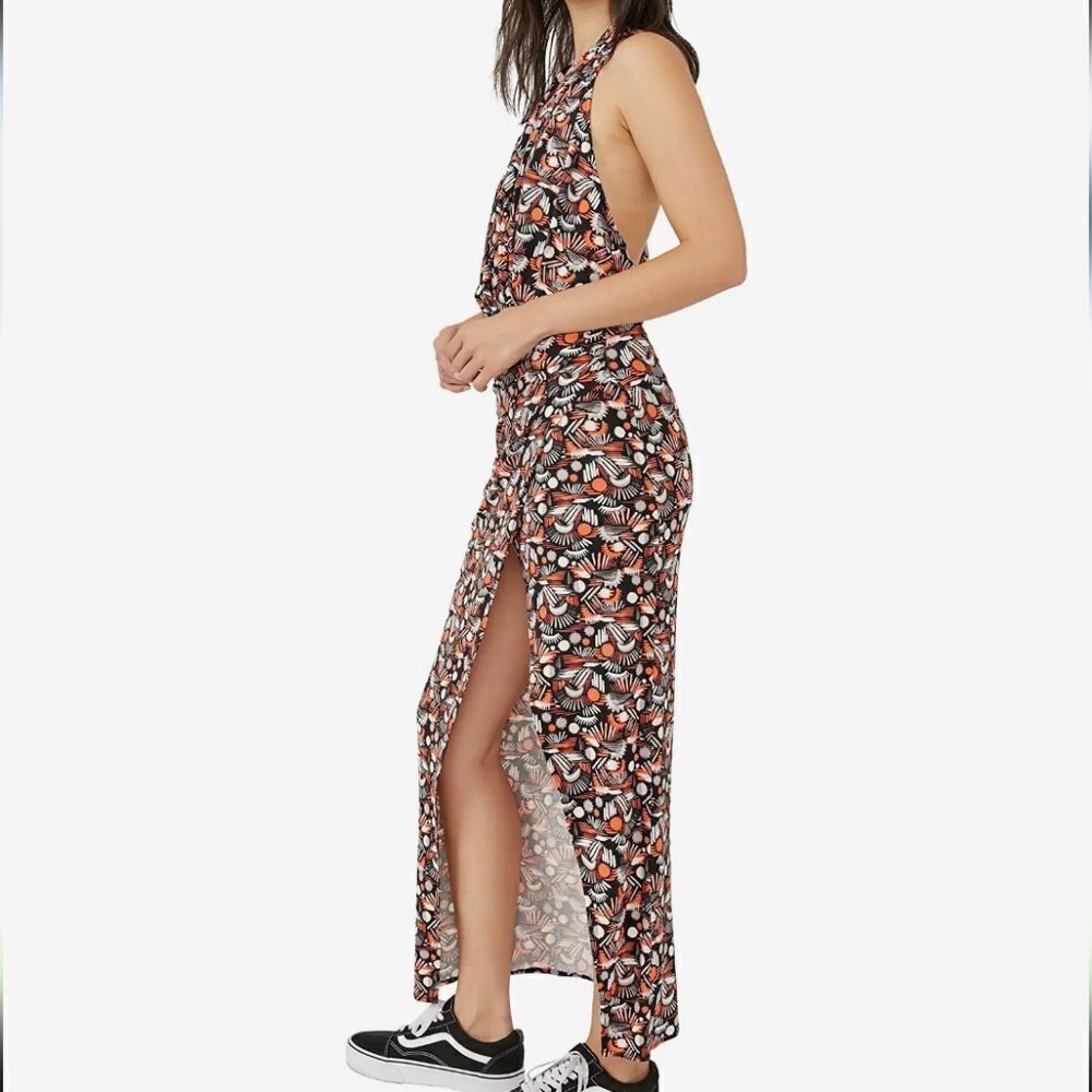 Free People Women's Midi V neck Daria Dress with high thigh slit Size XS… - Picture 7 of 13